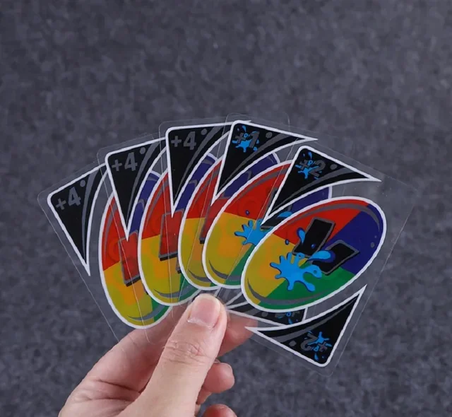 UNO H2O Card Game Clear WaterProof Pressure Proof PVC Plastic Transparent Kids Toys Playing Cards Board Games Birthday Gifts 5