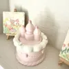Modern Pink Castle Cake Ceramic Storage Jar Cute Home Jewelry Box Cake Shape Candy Biscuit Jar Desktop Ornament Home Decoration 6