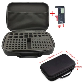 Organizzatore per Batterie Custodia Rigida per Batterie AA/AAA/9V con Tester Portabatterie Borsa