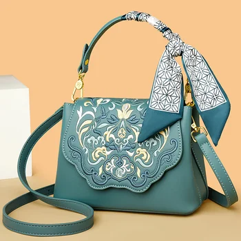 2025 Nuova borsa tote ricamata Boho Borsa a tracolla etnica da donna Borsa a tracolla minimalista vintage cinese stile retrò artistico