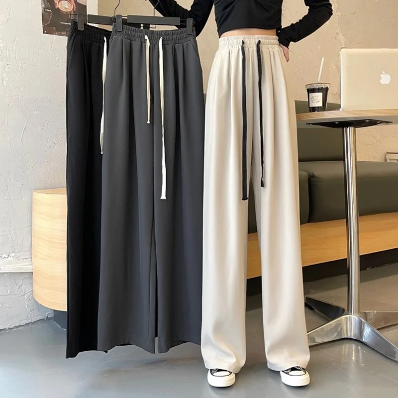 2023 Wide-leg Pants Women's Autumn and Winter Korean Version of High-waist Drape Casual Pants Loose Straight Girls Mopping Pants