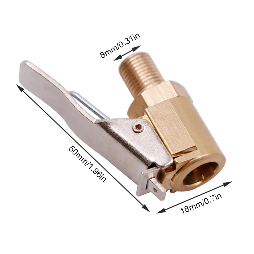 Inflator Pump Valve Connector Car Tire Air Chuck Brass Car Truck Air Pump Chuck Clamp Connector Adapter for Inflatable Pump