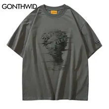 

Mens Hip Hop Tshirts Streetwear Vintage Graphic Print T Shirts 2022 Harajuku Fashion Summer Cotton Loose Short Sleeve Tees Black