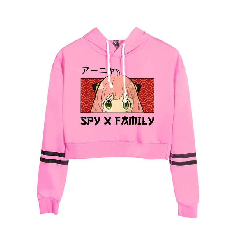 

Японское аниме Spy×Family хип-хоп колледж высокий худи в уличном стиле кроп-топ с длинным рукавом укороченный Повседневный корейский Топ с длинным рукавом Толстовка