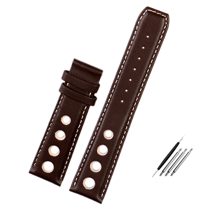 Elegant Genuine Leather Bracelet - Premium Cowhide Watchband Strap, 20mm