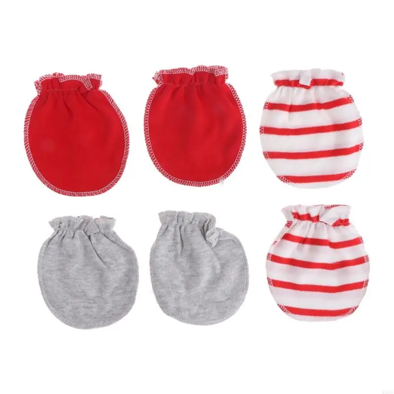 K3NF Skin-friendly Infant Boys Girls Anti Scratch Mittens Soft Anti Eat Gloves