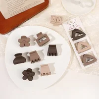 New Fashion Coffee Color Three-piece Set Frosted Geometric  Hairpin Hair Clip Barrettes for Women Girl Hair Accessorie Headwear - Image 3