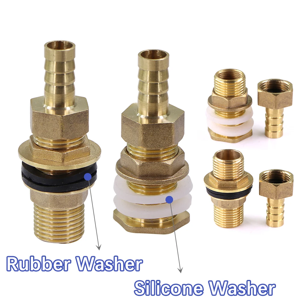 Brass Water Tank Joint with Hose Adapter and Double Sealing Washer