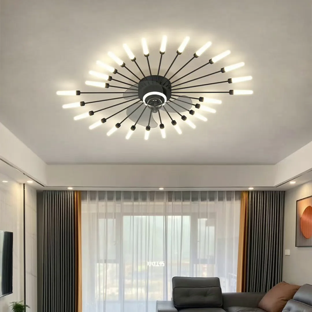 

Ceiling Fan with Light New Nordic Electric Fans Luxury Fan Light Modern Simple Creative Shaking Head Fan Light for Room Decor