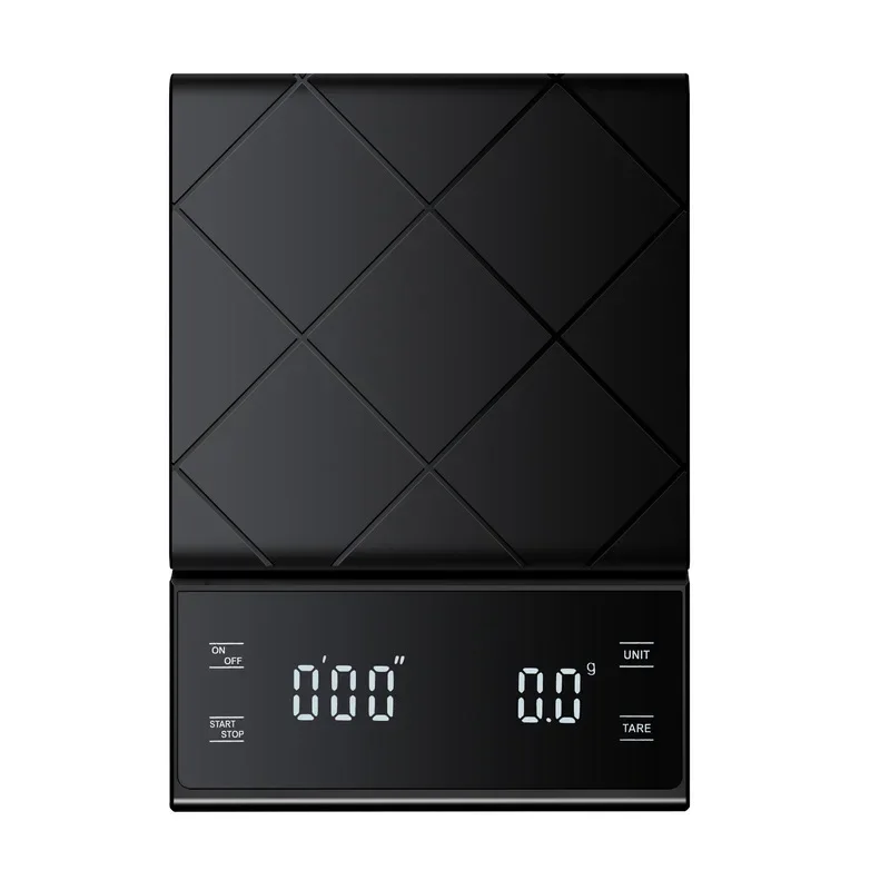 커피 체중계, 타이머 기능, 디지털 디스플레이, 최대 무게 5kg, 정확도 0.1g, 주방 체중계 그램 무게추 소형 밸런스