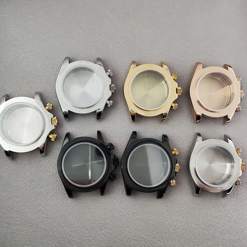 VK63 쿼츠 무브먼트에 적합한 일본 크로노그래프 케이스, 39mm 스테인레스 스틸 케이스, 시계 액세서리, 방수 케이스 