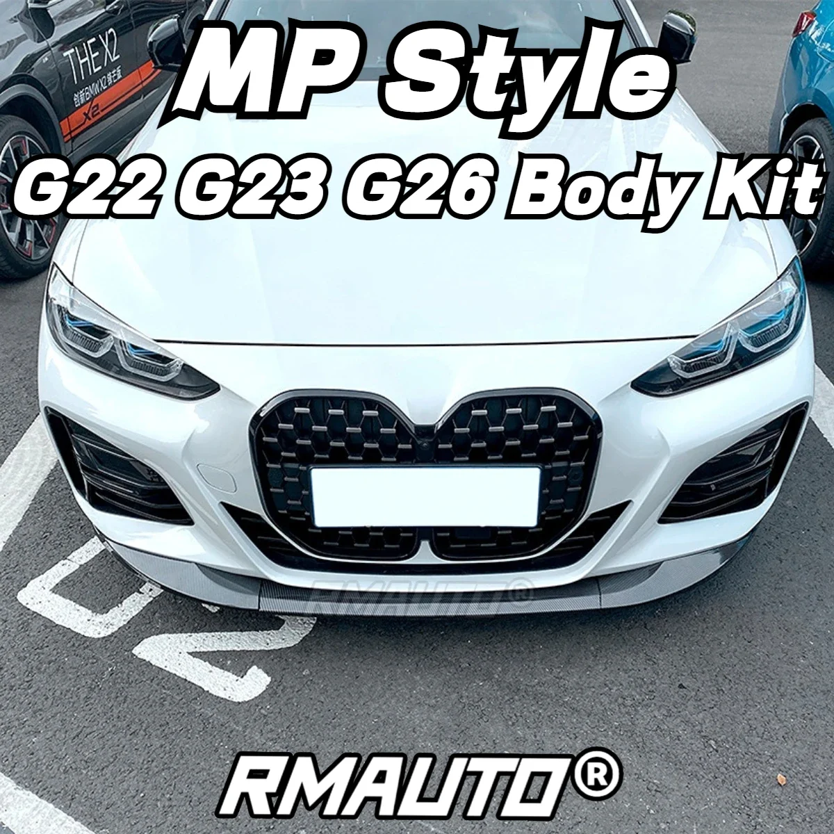 G22 G23 G26 Labbro Anteriore Mp Style Car Paraurti Anteriore Splitter Lip Spoiler Diffusore Body Kit Per Bmw Serie 4 G22 G23 G26 2020-2023