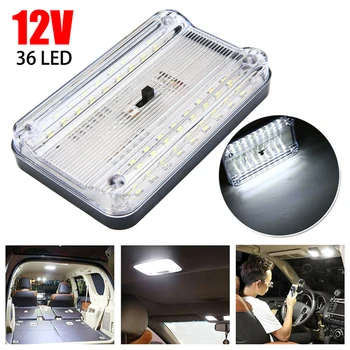 Car Interior Roof Lights 12V 36 LED Bulbs White Vehicle Ceiling LED Lighting Lamp Car Dome Reading Light with On/Off Switch Hot 1