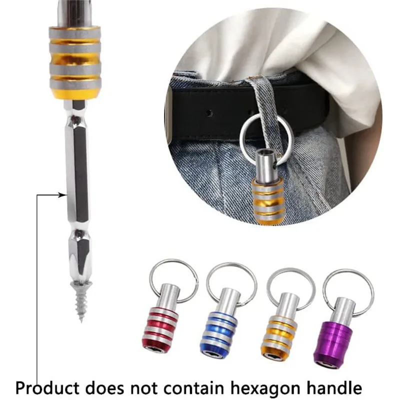 

1/4inch Hex Shank Aluminum Alloy Screwdriver Bits Holder Extension Bar Drill Screw Adapter Quick Release Keychain Easy Change