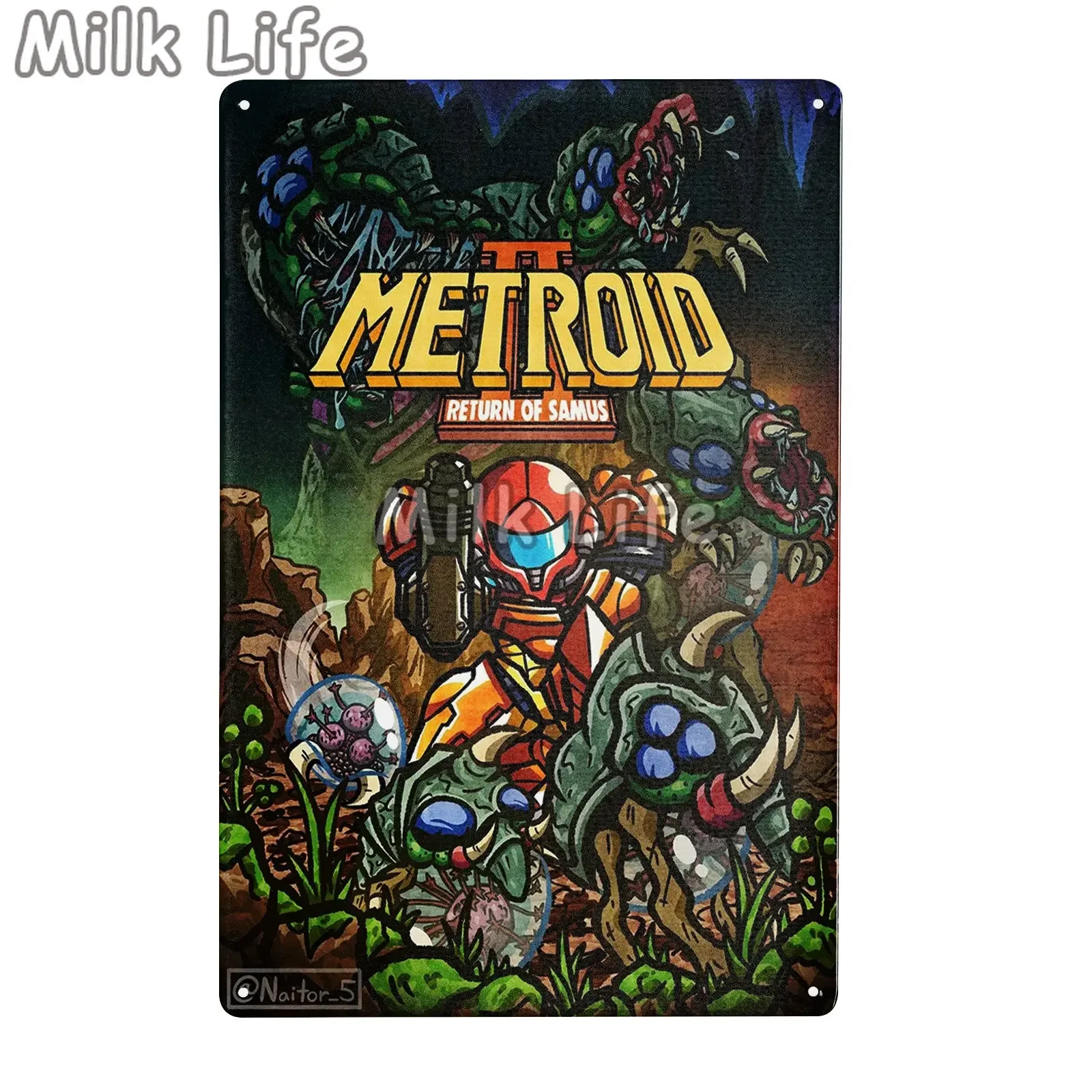 Super Metroid Retro Metal Poster