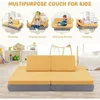 Convertible Kids Couch, 6-Piece Modular Sofa Playset or 2 Chair for Boy Girl w/Folding Mats & 2 Triangular Pillows 5