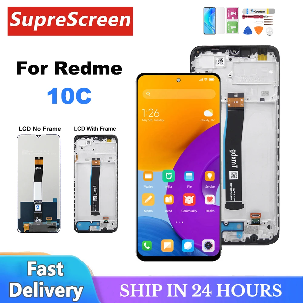 E-yiiviil LCD Digital Display Compatible with Redmi 10C 220333QAG 220333QBI 6.71 LCD Display Touch Screen Assembly with Tools