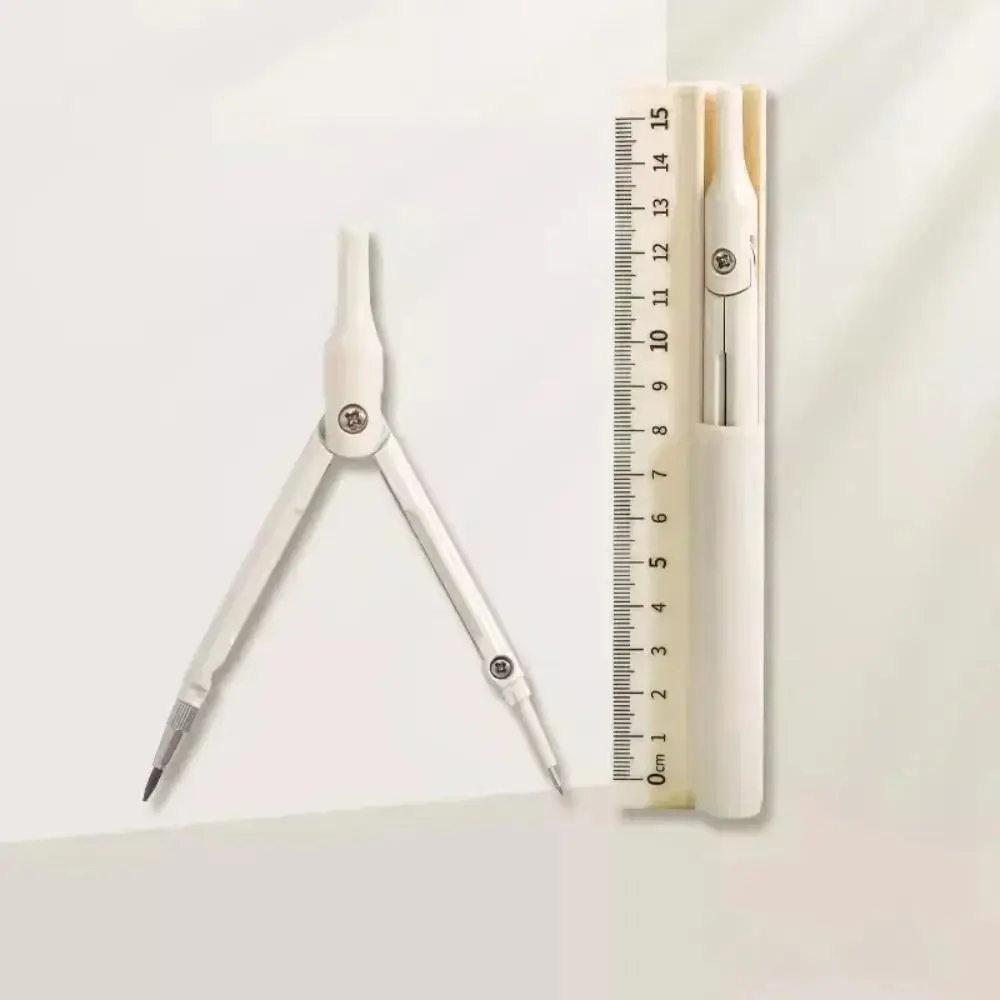 3-in-1 컴퍼스 펜 학생 시험용 기하학 드로잉 자 듀얼 용도 엔지니어링 컴퍼스 자 세트 드로잉 도구