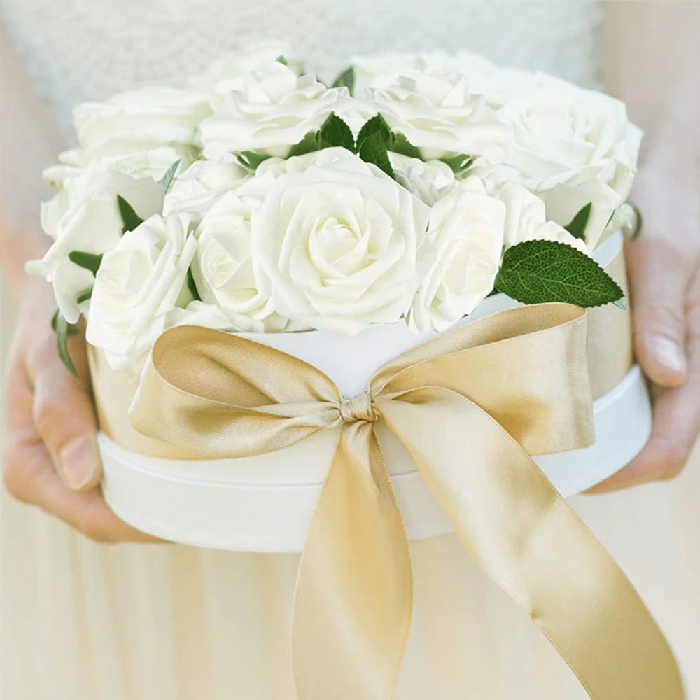 Artificial Roses 25pcs Foam Fake Wedding Bouquets Centerpieces Mothers Day Valentines Gifts Party Decoration