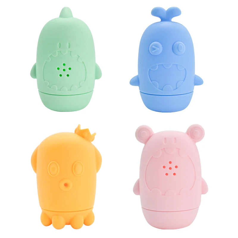 4PCsiliconeshowertoybabyshowertoynontoxicbabybathtubtoy