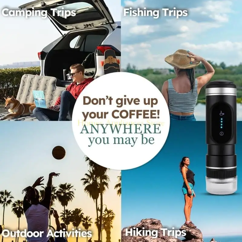 D0AB Fast Espresso Coffee Machine Car Outdoor Camping Portable NestlesCoffeeCapsules