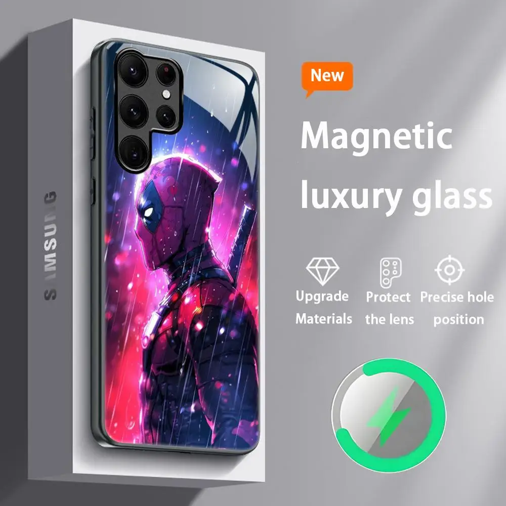 Sleek Magnetic Glass Hero Phone Case with Cool D-Dead PoolES Design