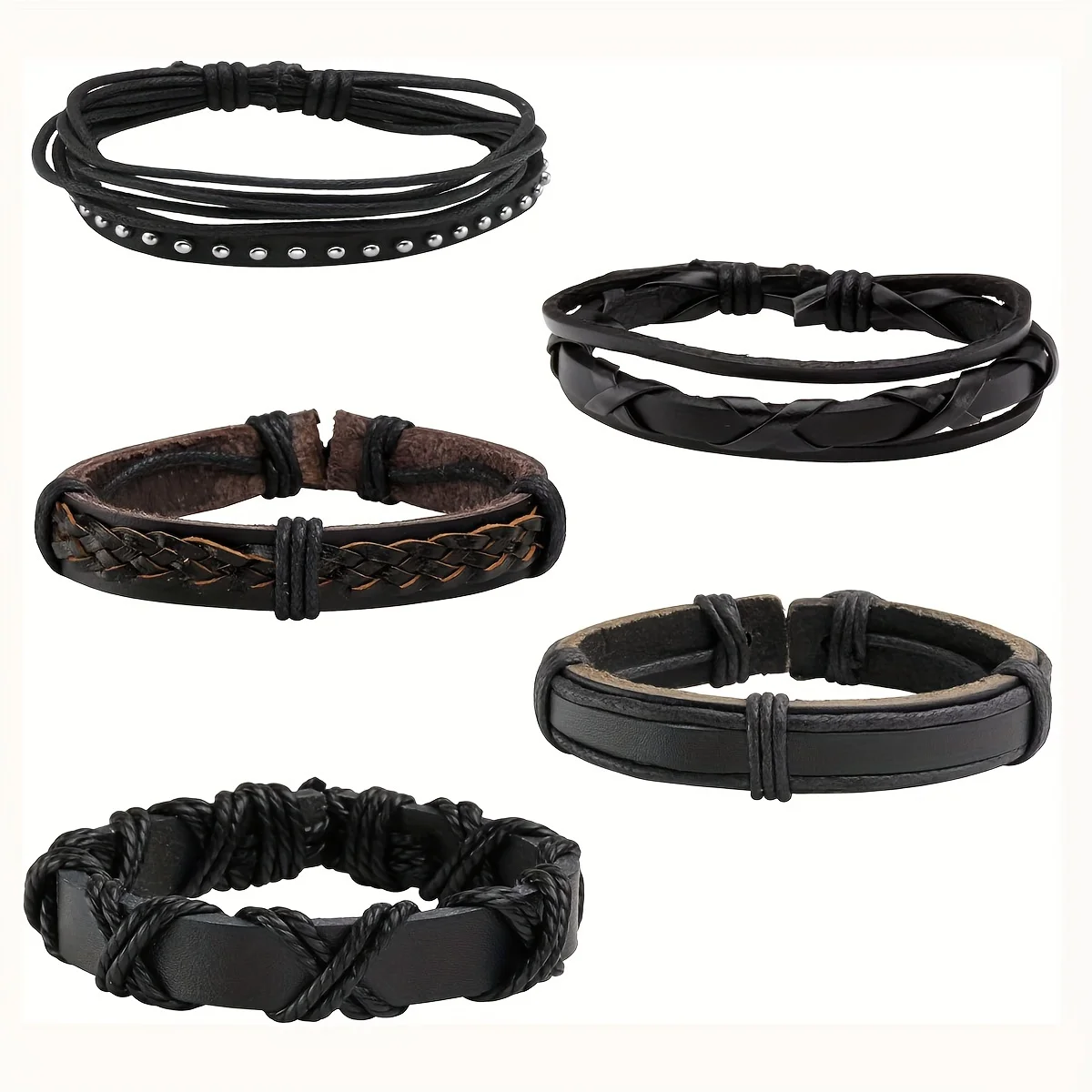 20PCS Random Style Men's Women's Webbing, Rope,Leather Bracelet Classical Festive Women Gift(Including But Not Limited to Pic) - Image 3