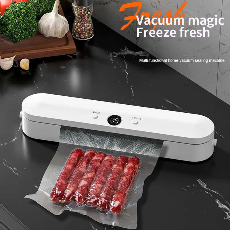 

Kitchen Electric Vacuum Food Sealer Automatic Vacuum Sealing Machine Household Mini Vacuum Snack Packing Machine With 10 bags