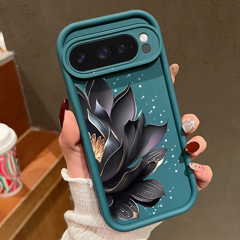 Floral Rose Pattern Shockproof TPU Phone Case - Solid Color, Soft Cover