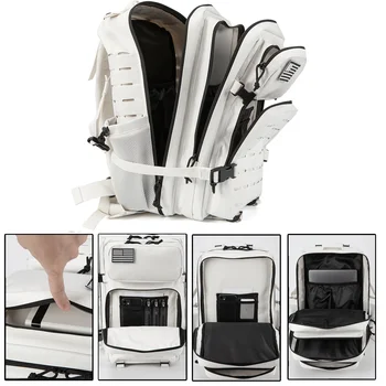 QT&QY 25L/45L Tactical Military Backpack for Men and Women Army Assault Pack Bag Small School Rucksack with Bottle Holder 5