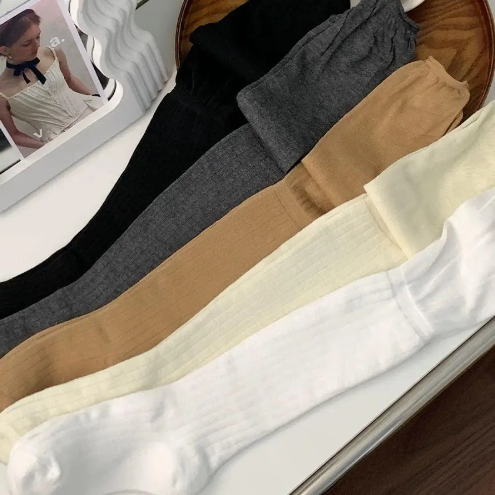 1/2Pairs Women's Stockings Winter Preppy Style Knee High Socks Female Soft Cotton Knitted Stocking JK Solid Color Long Socks
