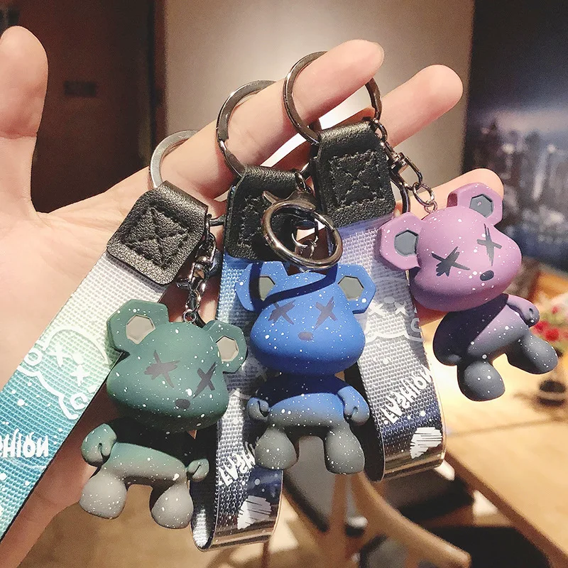 

Cartoon Gradient Bear Silicone Resin Material Key Management Pendant