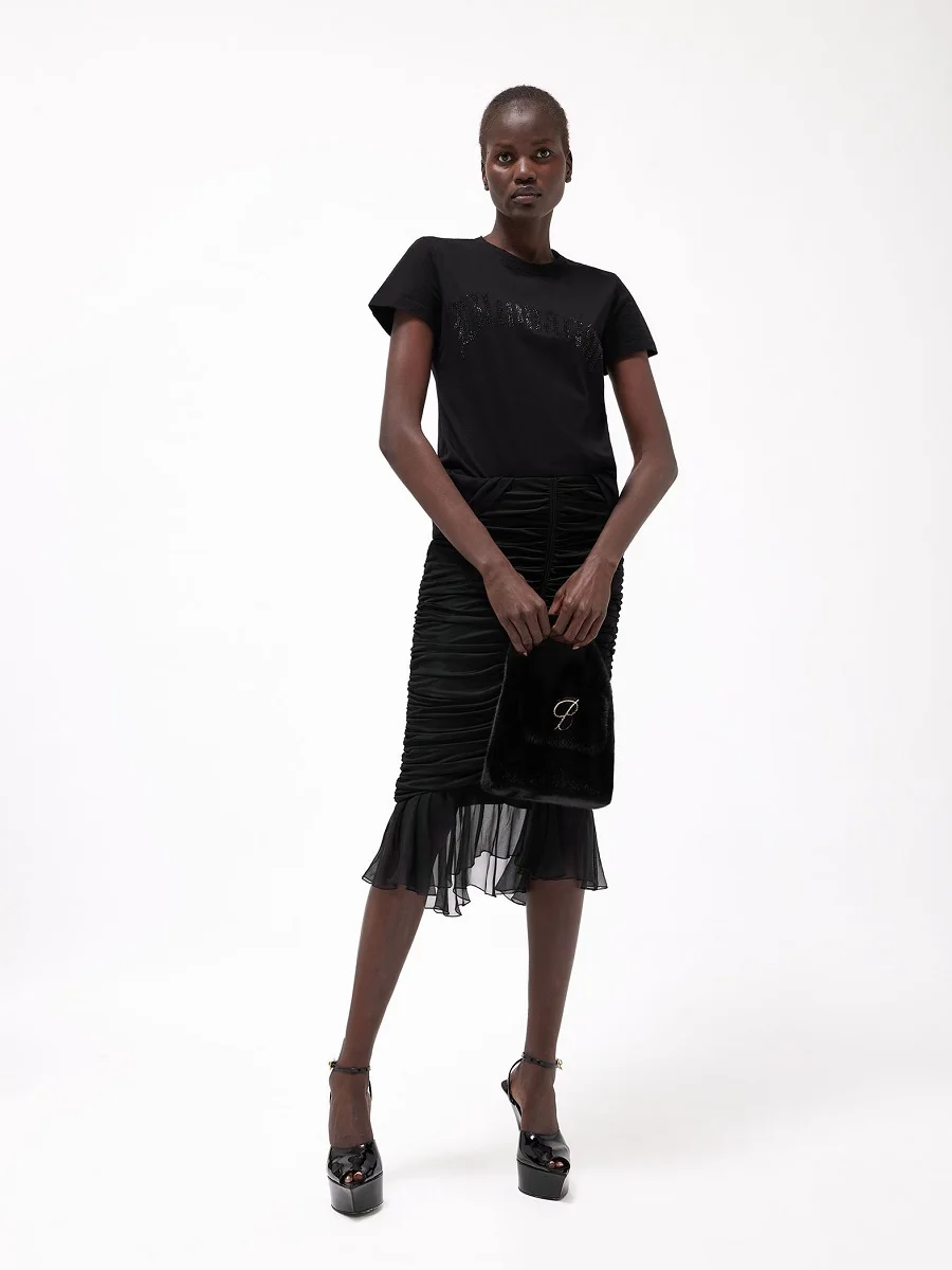 

Traf 2023 WOMAN skirt knitted pleated ruffled high -waisted women's pleated skirt y2k clothes new fashion high -quality skirt
