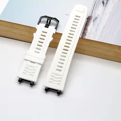 Gray Silicone Strap for Smart Watch - Soft Replacement Wristband (White)