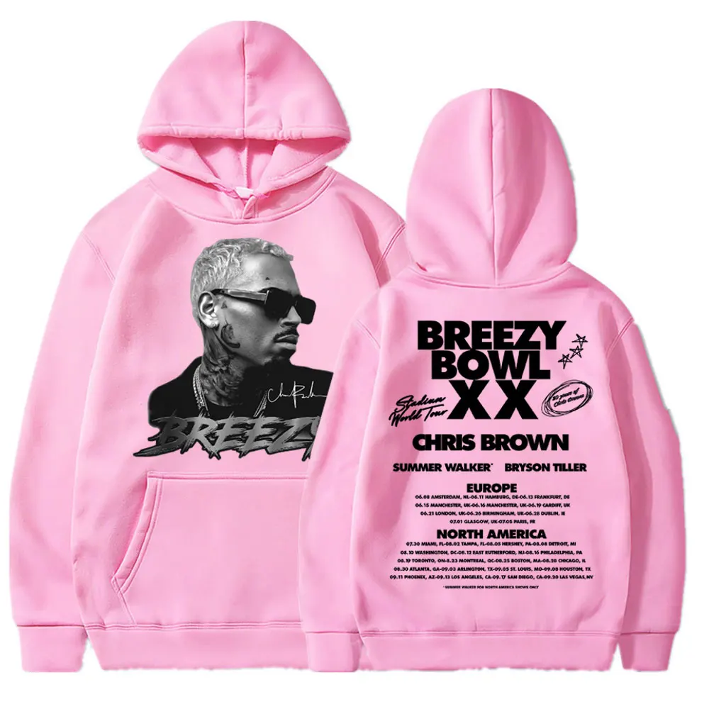 Sweat à Capuche Chris Brown Tour Breezy - Unisexe Hip-hop - Taille XS à 4XL