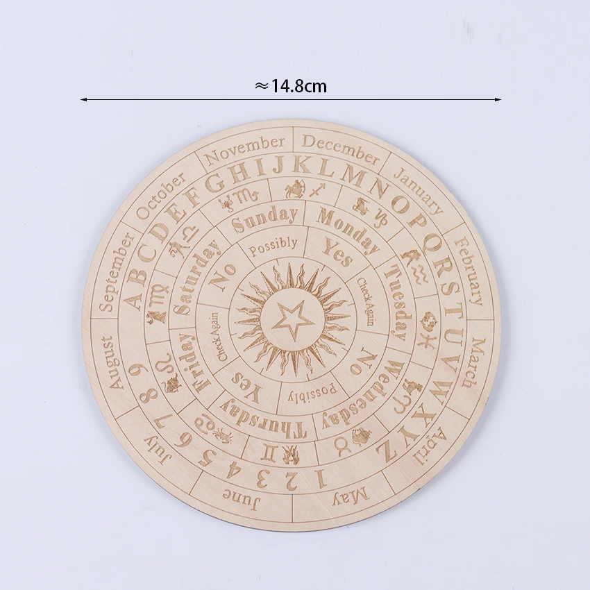 Wooden Twelve Constellation Divination Pendulum Board Sign Home Decor Star Sun Moon Altar Message Board Meditation Ornaments