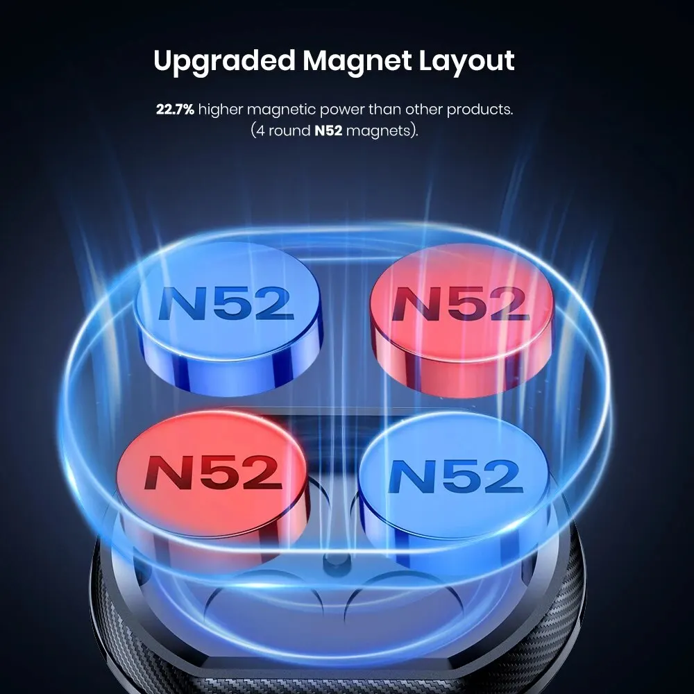 حامل هاتف السيارة المغناطيسي TOPK، يدعم 3 نقاط 360...