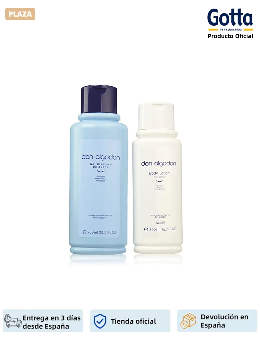 DON ALGODON - Don Algodón Baño Estuche - Belleza y salud, Bañera y ducha, Baño - Este estuche contie gel de cuha de750ml. body lotion de 500ml. - AliExpress