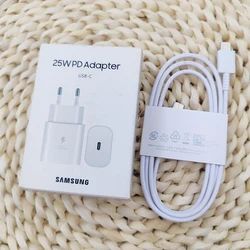 25W Super Fast Charger PD USB - C Adapter Cargador - White EU (Box) Cable
