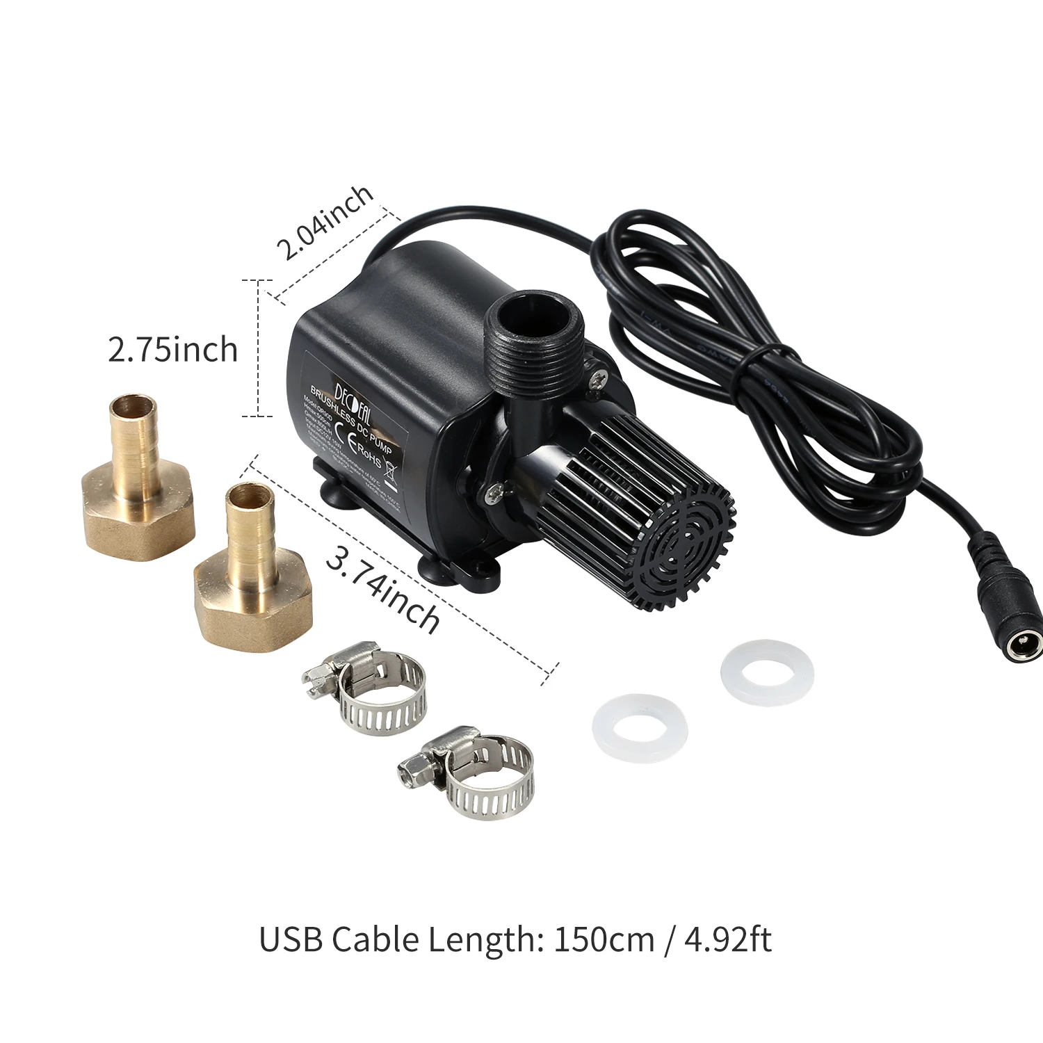 800L/H DC 12V Brushless Water Pump Motor Water Circulation Submersible