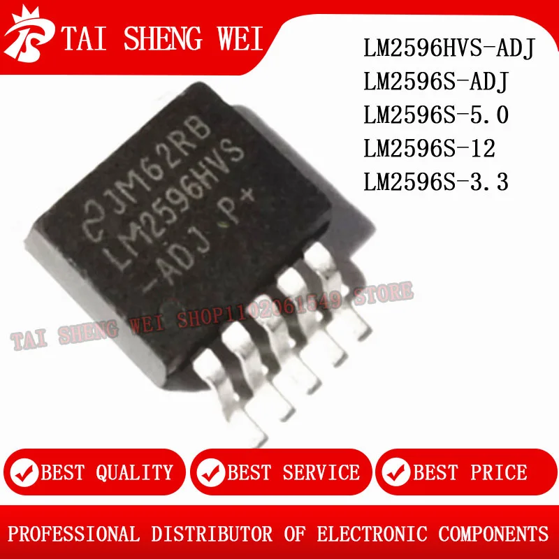 

10pcs LM2596S-ADJ TO-263-5 LM2596S LM2596 LM2596S-3.3 LM2596S-12 LM2596HVS-ADJ LM2596S-5.0 3A 3.3V 5V 12V Switching regulato