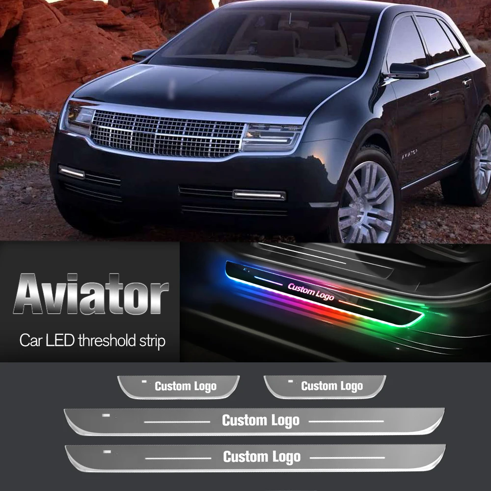 

Car Door Sill Light For Lincoln Aviator U611 MK2 2019-2023 2020 Customized Logo LED Welcome Threshold Pedal Lamp Accessories