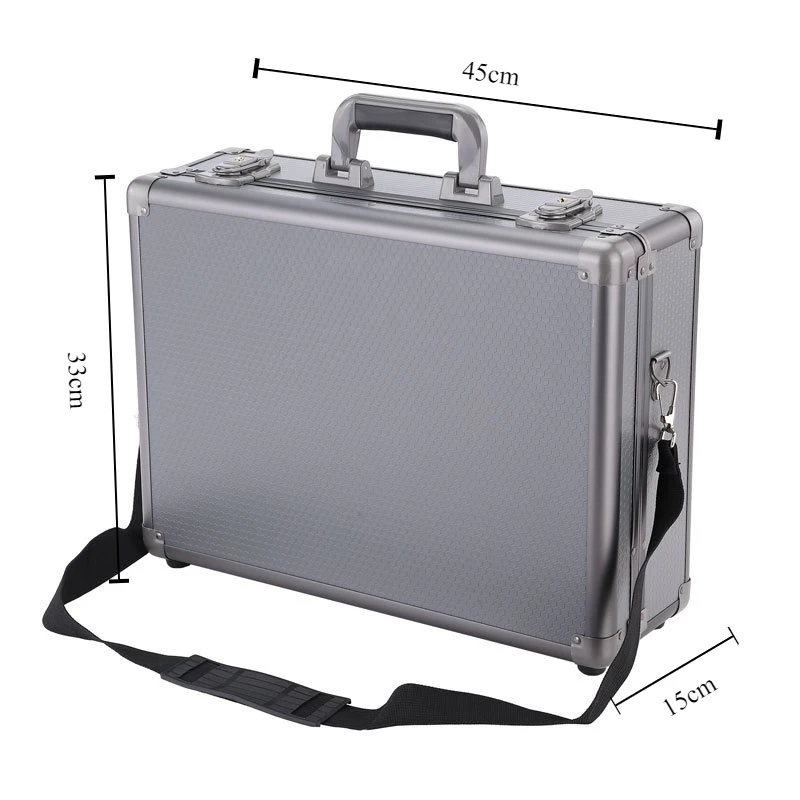 Complete Tool Box Multi-purpose Hard Aluminum Organizer Suitcase Tool Electricians Accessories Parts Storage Case Set with Lock 5