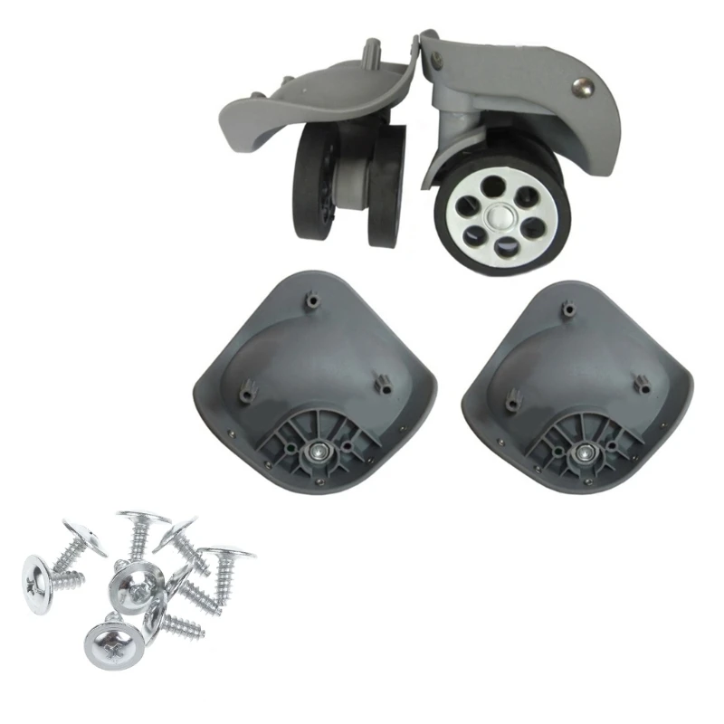 

A79 Luggage Wheels Suitcase Double Row Roller Repairing Kit 360° Spinner Casters Heavy Duty Wheel 1 Pair with Screws