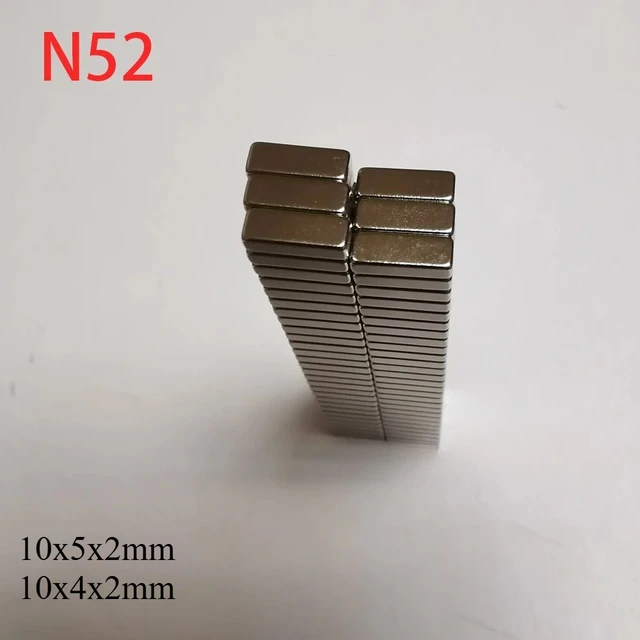 แม่เหล็กนีโอไดเมียม N52 ขนาด 10x5x2 มม. และ 10x4x2 มม. สำหรับติดตู้เย็น ไวท์บอร์ด งาน DIY ดรอปชิปปิ้ง เครื่องพิมพ์ 3 มิติ แบบขายส่ง ปรับแต่งได้ แม่เหล็กติดตู้เย็นแบบแผ่น 1