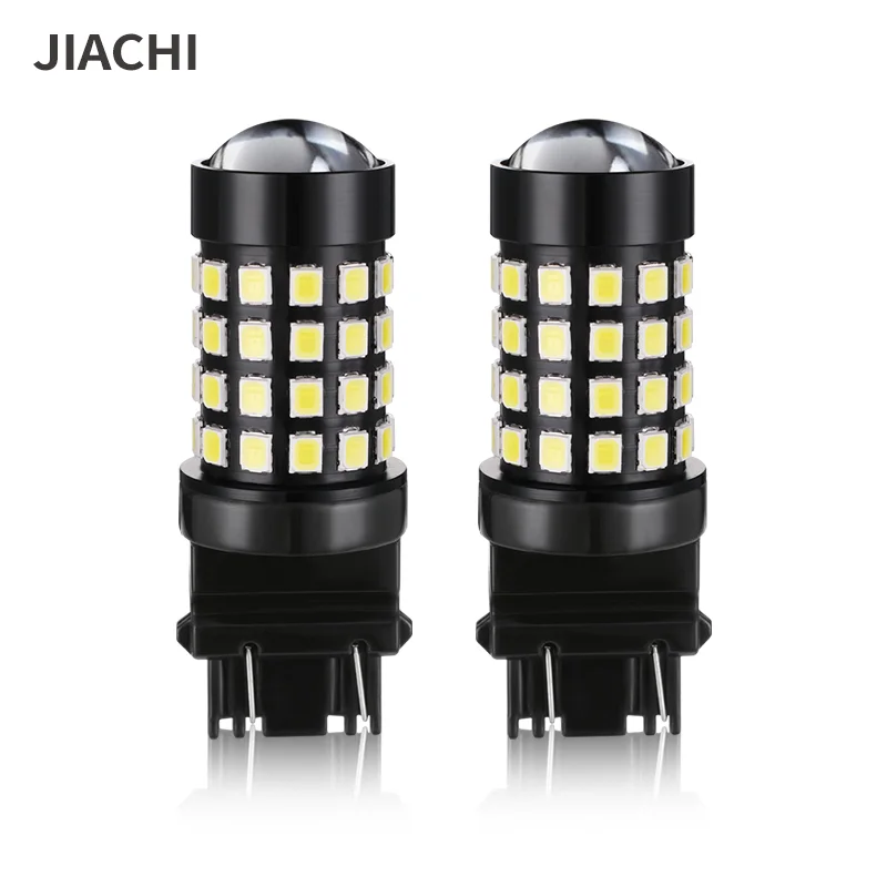 

JIACHI 50 PACK 3157 3156 Led Car Lights Brake Stopping Parking Lamp for Auto 1156 1157 7443 W21W BAY15D 2835 54SMD 6500K White