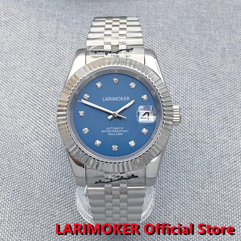 

LARIMOKER дизайнерские роскошные новые 39 мм NH35 Move men t 100 м водонепроницаемые мужские часы с автоподзаводом сапфировым стеклом с вращающейся вставкой