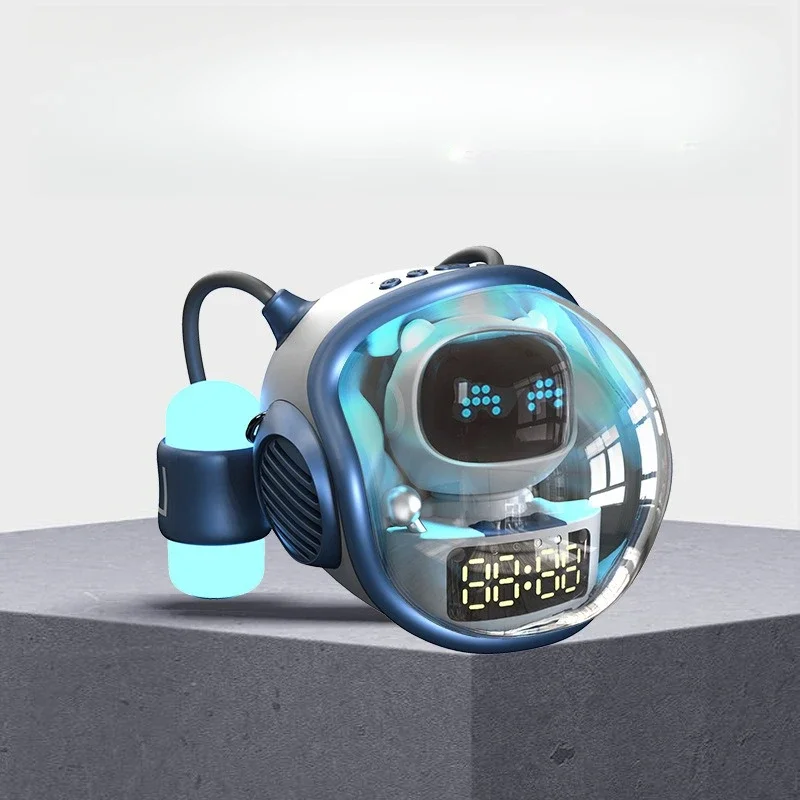 Astronaut Spaceship Wireless Bluetooth Speaker AI Interactive with RGB Light Alarm Clock Night Creative Gifts