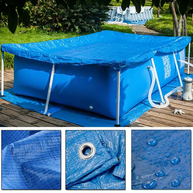 Téglalap Medence Burkolat Porálló Napsugár Úszómedence Könnyű Készlet Felfújható Medencéhez A Föld Feletti Felett - Image 2