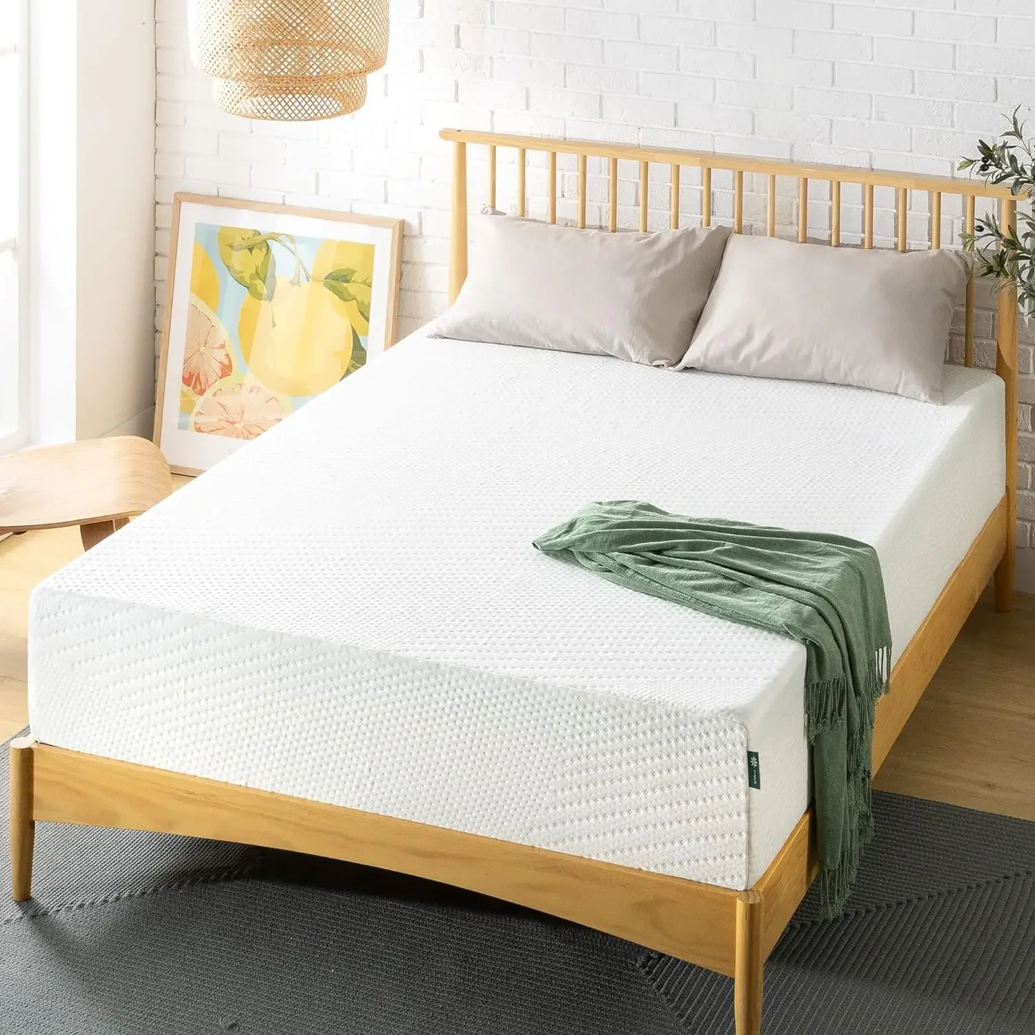 

Queen Size Mattress, 12 Inch Green Tea Essential Memory FoamMattress, Bed-in-a-Box, White, CertiPUR-US Certified